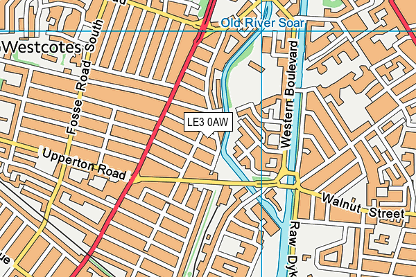 LE3 0AW map - OS VectorMap District (Ordnance Survey)