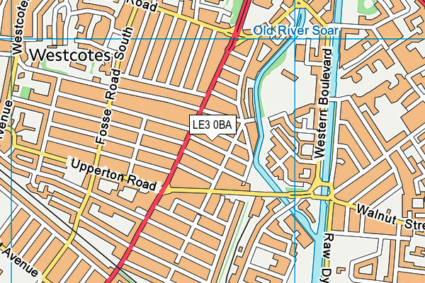 LE3 0BA map - OS VectorMap District (Ordnance Survey)