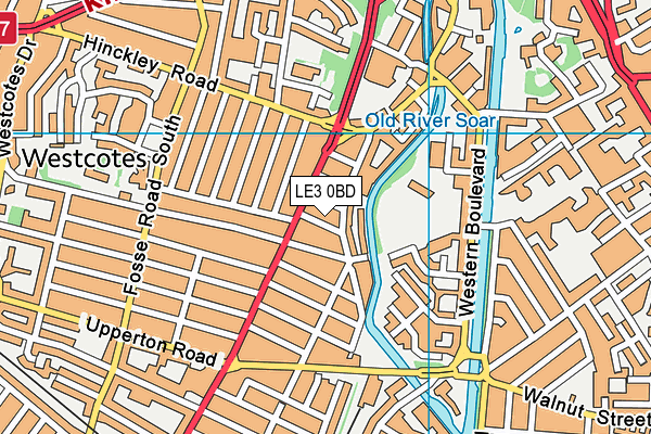 LE3 0BD map - OS VectorMap District (Ordnance Survey)