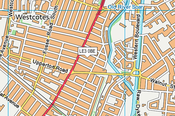 LE3 0BE map - OS VectorMap District (Ordnance Survey)