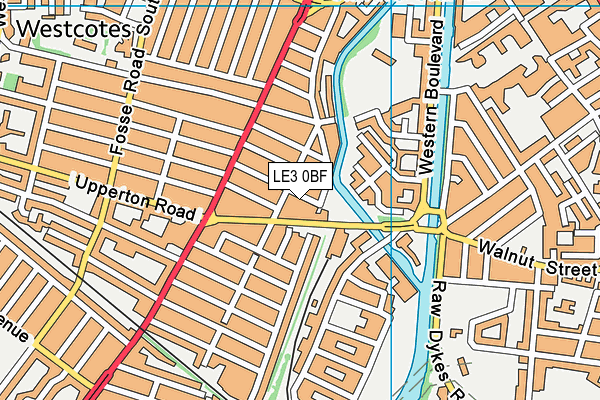 LE3 0BF map - OS VectorMap District (Ordnance Survey)