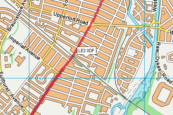 LE3 0DF map - OS VectorMap District (Ordnance Survey)