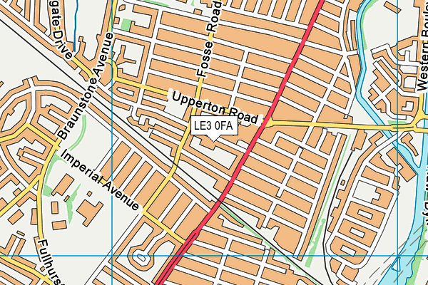 LE3 0FA map - OS VectorMap District (Ordnance Survey)