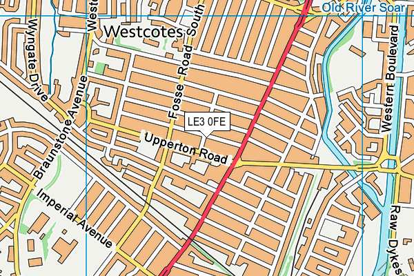 LE3 0FE map - OS VectorMap District (Ordnance Survey)