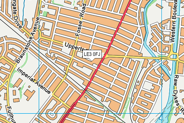 LE3 0FJ map - OS VectorMap District (Ordnance Survey)