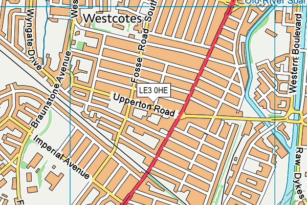 LE3 0HE map - OS VectorMap District (Ordnance Survey)
