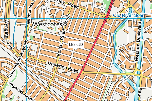 LE3 0JD map - OS VectorMap District (Ordnance Survey)
