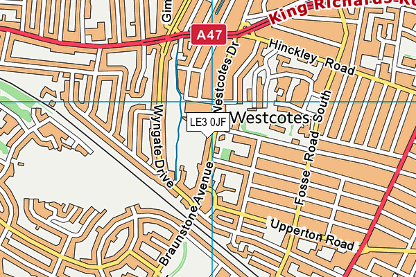 LE3 0JF map - OS VectorMap District (Ordnance Survey)