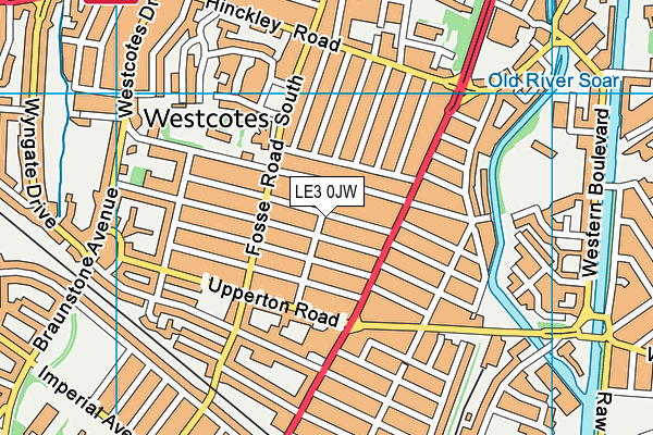 LE3 0JW map - OS VectorMap District (Ordnance Survey)