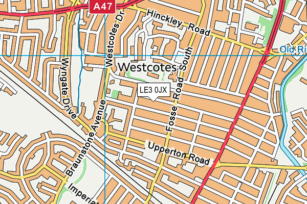LE3 0JX map - OS VectorMap District (Ordnance Survey)