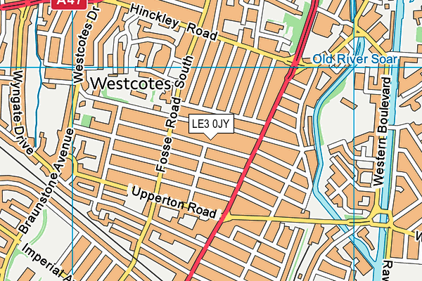 LE3 0JY map - OS VectorMap District (Ordnance Survey)