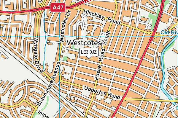 LE3 0JZ map - OS VectorMap District (Ordnance Survey)