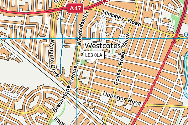 LE3 0LA map - OS VectorMap District (Ordnance Survey)