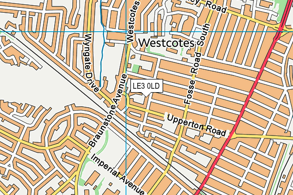LE3 0LD map - OS VectorMap District (Ordnance Survey)