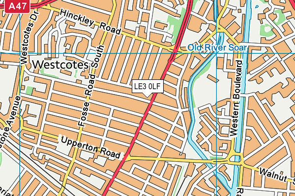 LE3 0LF map - OS VectorMap District (Ordnance Survey)