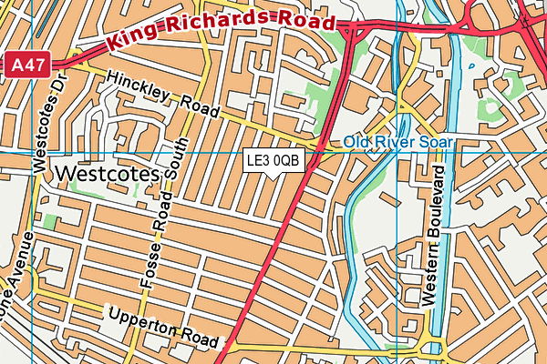 LE3 0QB map - OS VectorMap District (Ordnance Survey)