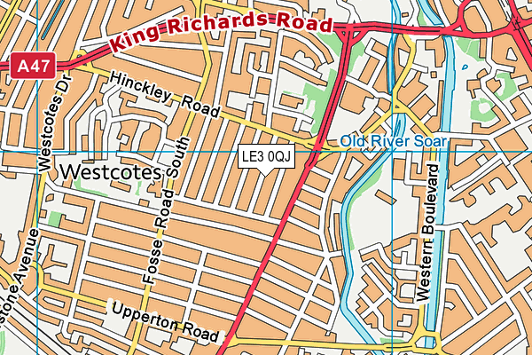 LE3 0QJ map - OS VectorMap District (Ordnance Survey)