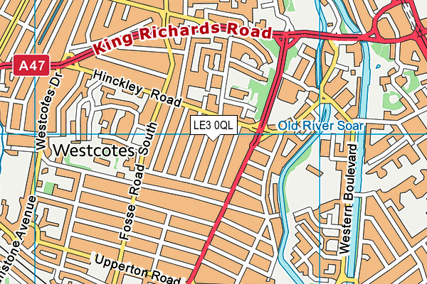 LE3 0QL map - OS VectorMap District (Ordnance Survey)