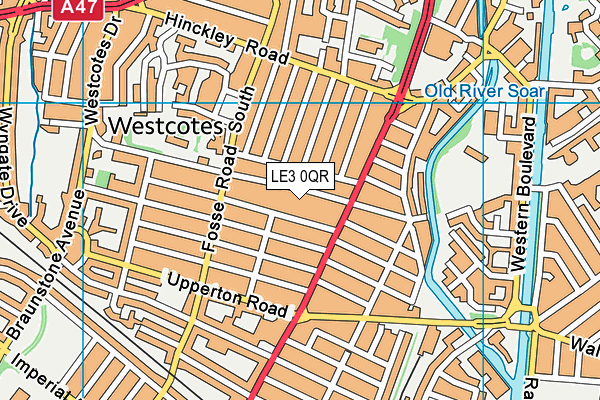 LE3 0QR map - OS VectorMap District (Ordnance Survey)