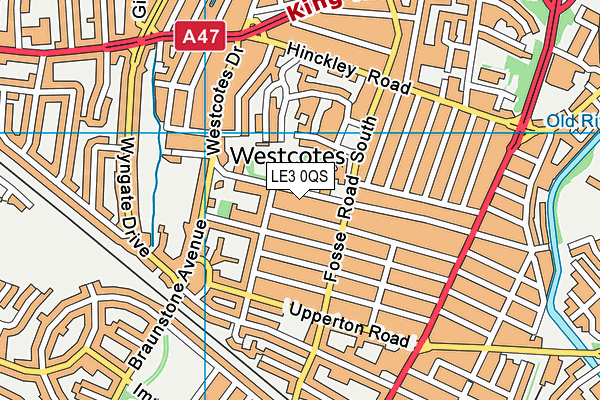 LE3 0QS map - OS VectorMap District (Ordnance Survey)