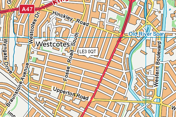 LE3 0QT map - OS VectorMap District (Ordnance Survey)
