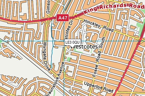 LE3 0QU map - OS VectorMap District (Ordnance Survey)