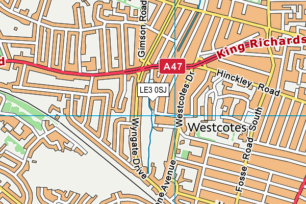 LE3 0SJ map - OS VectorMap District (Ordnance Survey)