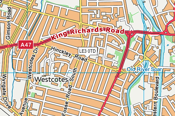LE3 0TD map - OS VectorMap District (Ordnance Survey)