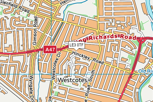 LE3 0TF map - OS VectorMap District (Ordnance Survey)