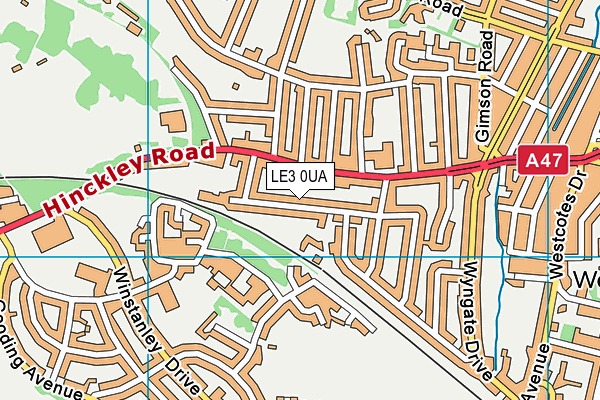 LE3 0UA map - OS VectorMap District (Ordnance Survey)