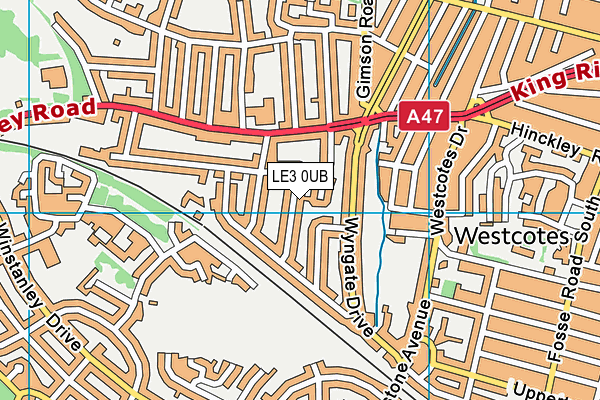 LE3 0UB map - OS VectorMap District (Ordnance Survey)