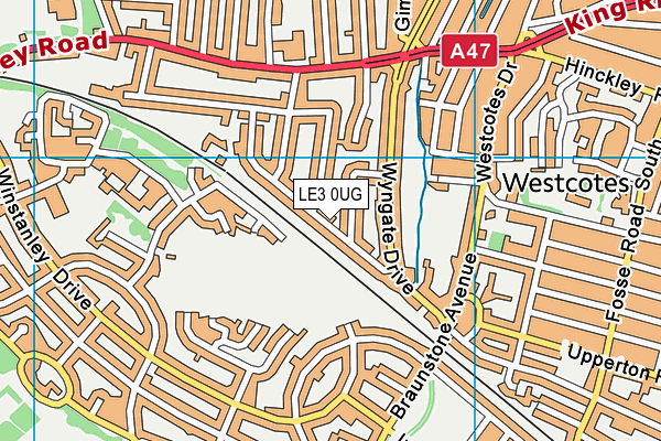 LE3 0UG map - OS VectorMap District (Ordnance Survey)