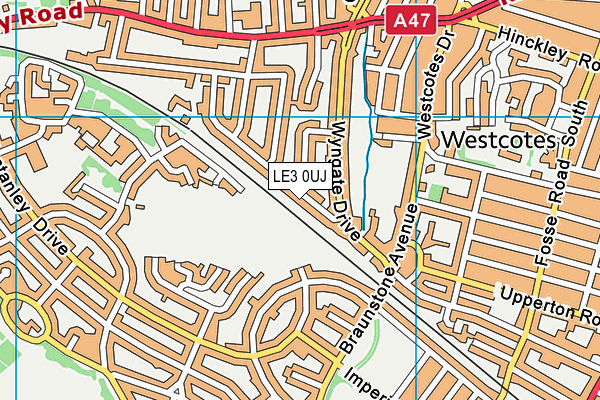 LE3 0UJ map - OS VectorMap District (Ordnance Survey)