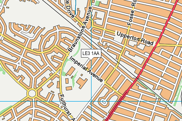 LE3 1AA map - OS VectorMap District (Ordnance Survey)