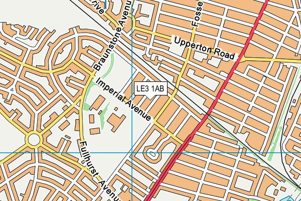 LE3 1AB map - OS VectorMap District (Ordnance Survey)
