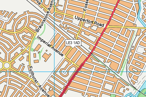 LE3 1AD map - OS VectorMap District (Ordnance Survey)