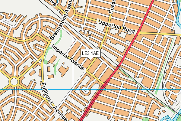 LE3 1AE map - OS VectorMap District (Ordnance Survey)