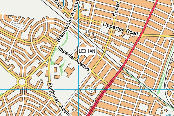 LE3 1AN map - OS VectorMap District (Ordnance Survey)