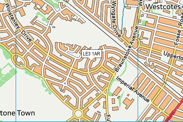 LE3 1AR map - OS VectorMap District (Ordnance Survey)