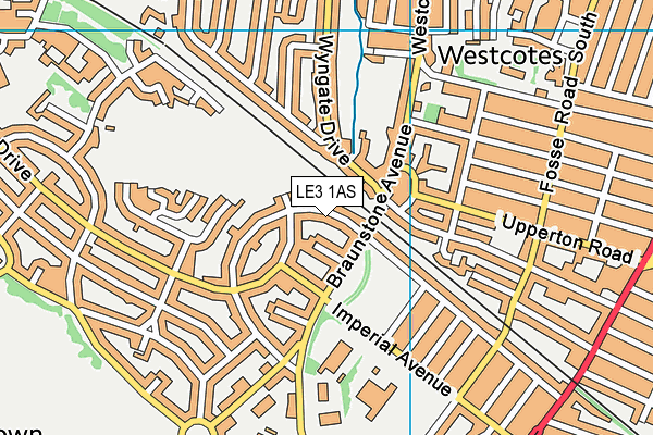 LE3 1AS map - OS VectorMap District (Ordnance Survey)