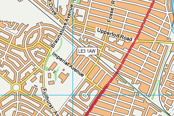 LE3 1AW map - OS VectorMap District (Ordnance Survey)