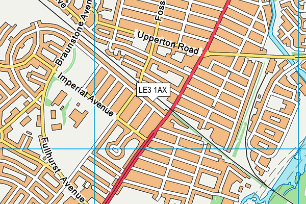 LE3 1AX map - OS VectorMap District (Ordnance Survey)