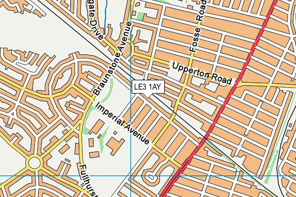 LE3 1AY map - OS VectorMap District (Ordnance Survey)