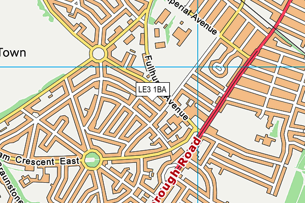 LE3 1BA map - OS VectorMap District (Ordnance Survey)