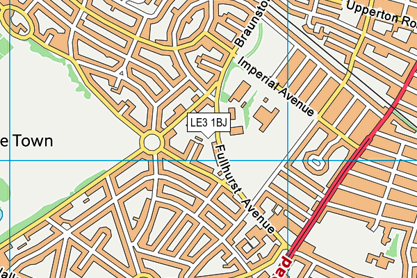 LE3 1BJ map - OS VectorMap District (Ordnance Survey)