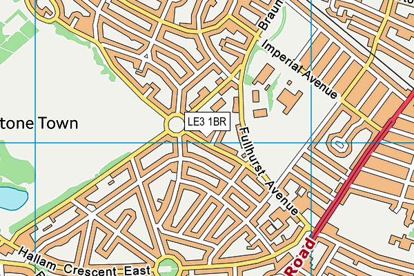 LE3 1BR map - OS VectorMap District (Ordnance Survey)