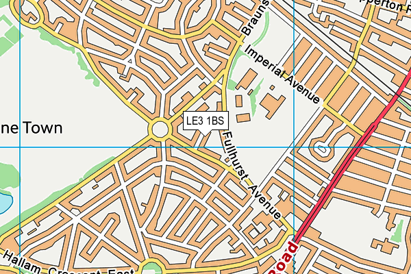 LE3 1BS map - OS VectorMap District (Ordnance Survey)