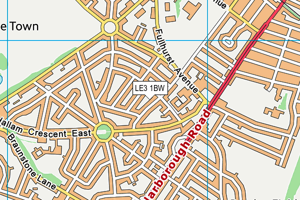 LE3 1BW map - OS VectorMap District (Ordnance Survey)