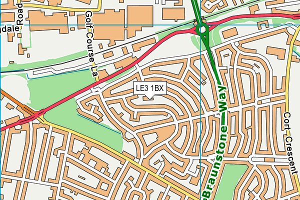 LE3 1BX map - OS VectorMap District (Ordnance Survey)