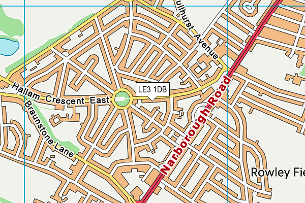 LE3 1DB map - OS VectorMap District (Ordnance Survey)